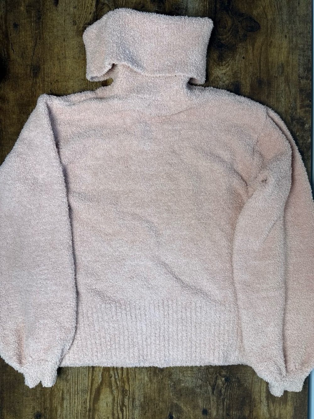 ruby moon Plush Turtleneck Sweater in Light Pink